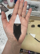 Load image into Gallery viewer, Midnight Contrast Beaded Fringe Earrings